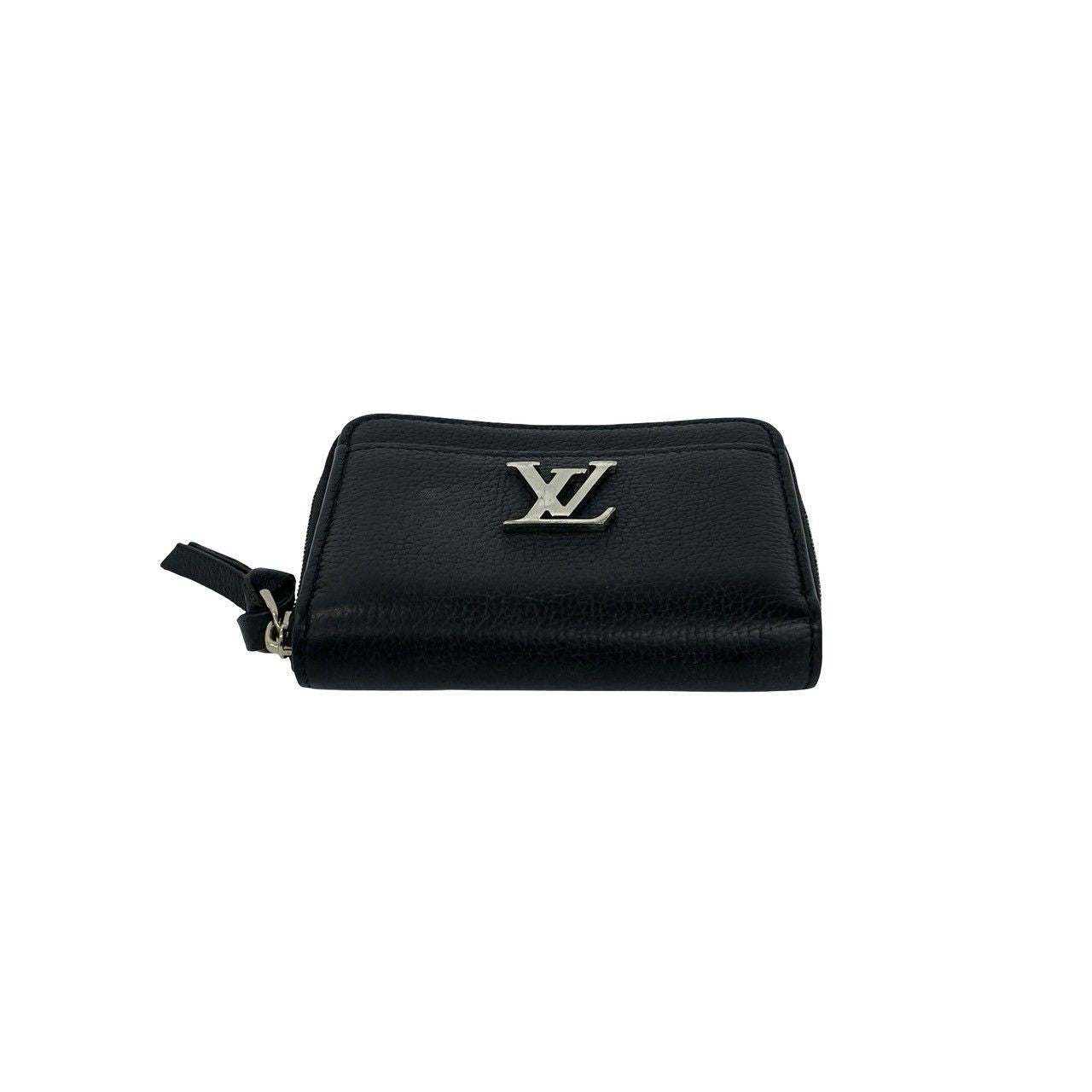 Louis Vuitton Lockme Zippy Coin Purse Leather Round Zip Case Black — view 6