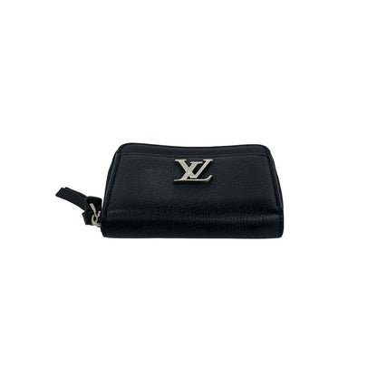 Louis Vuitton Lockme Zippy Coin Purse Leather Round Zip Case Black — view 6