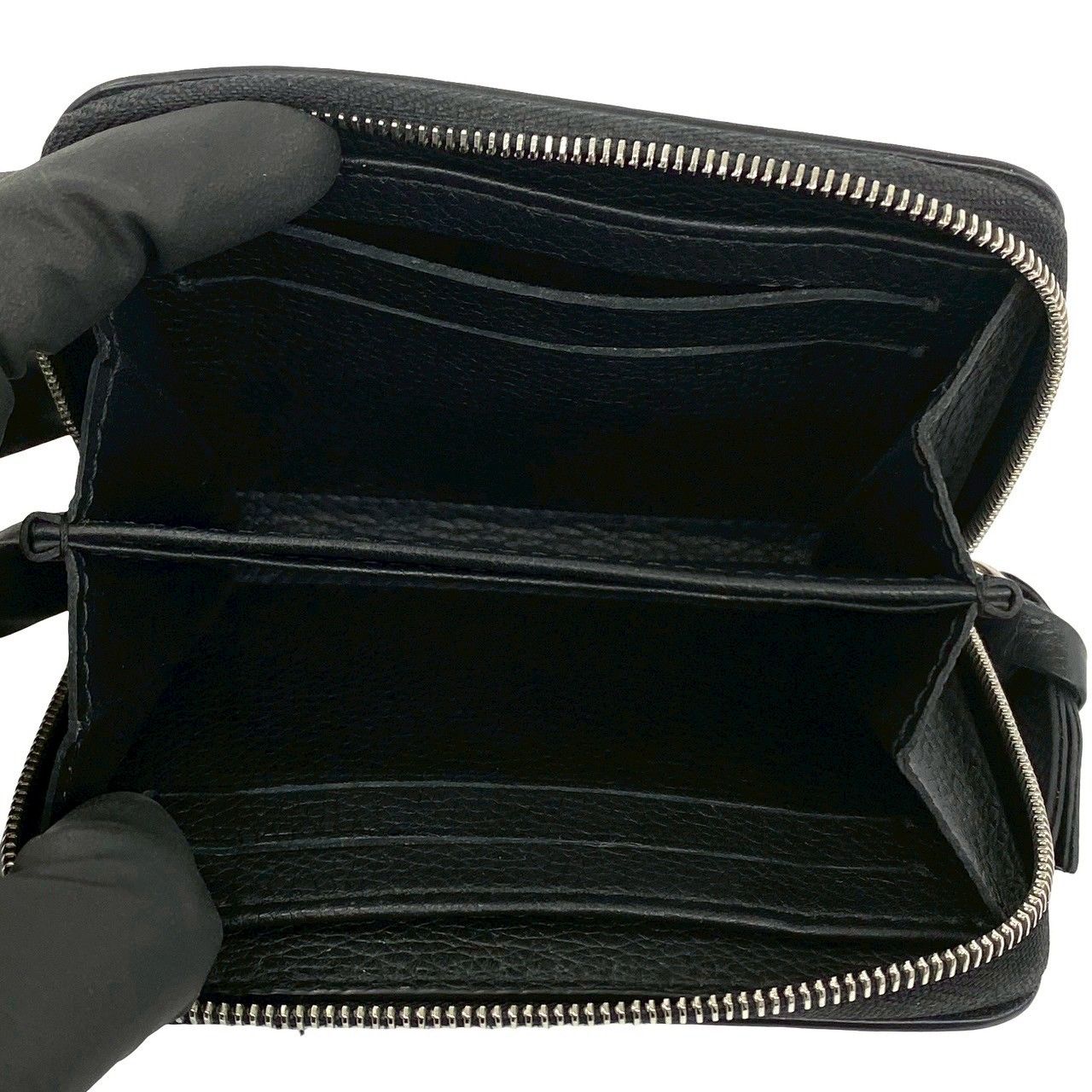 Louis Vuitton Lockme Zippy Coin Purse Leather Round Zip Case Black — view 7