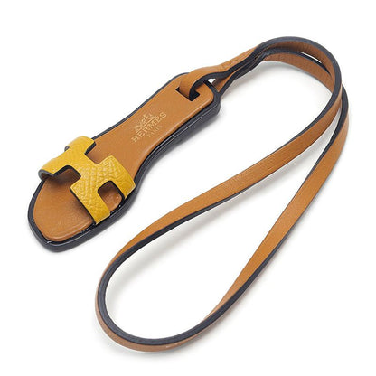 Hermes Oran Nano Leather Bag Charm Yellow