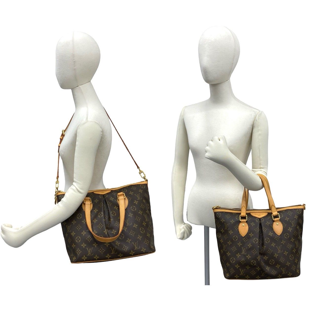 Louis Vuitton Palermo PM Monogram Leather 2-Way Shoulder Bag Tote Brown — view 2
