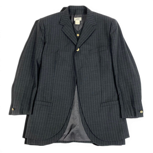 Versace Gianni Tailored Jacket Gilet Set Striped 48 Gray Vest