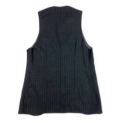 Versace Gianni Tailored Jacket Gilet Set Striped 48 Gray Vest — view 4