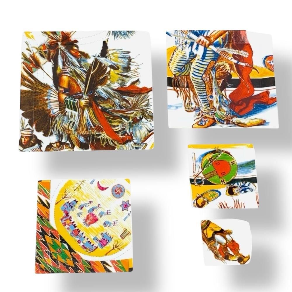 Hermes Plate Set of 5 Indian Pattern Multi — view 2