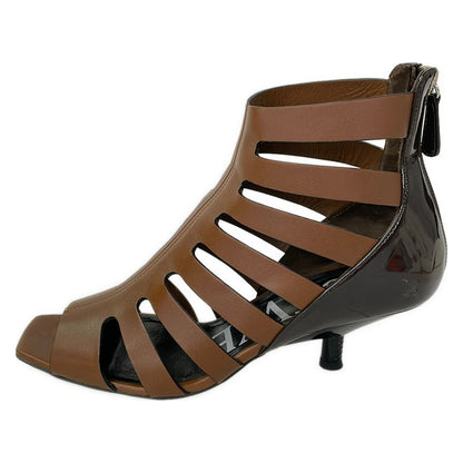 Loewe Short Boots 37 Brown Dark Open Toe Leather