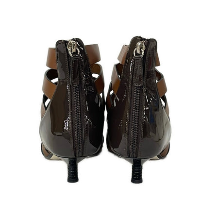 Loewe Short Boots 37 Brown Dark Open Toe Leather — view 3