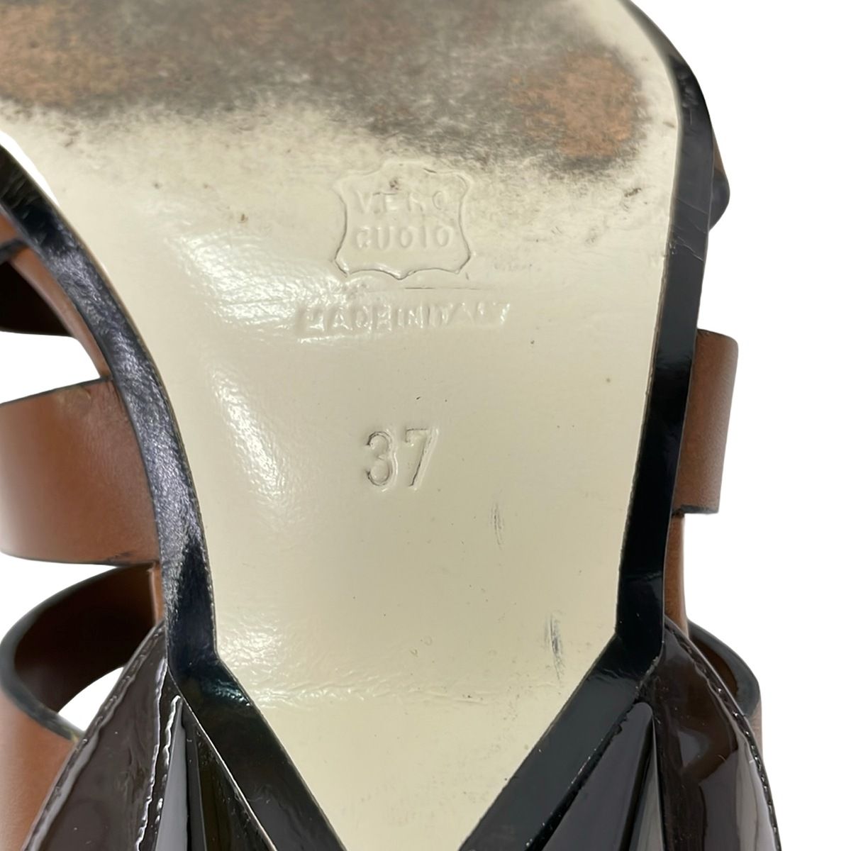 Loewe Short Boots 37 Brown Dark Open Toe Leather — view 7
