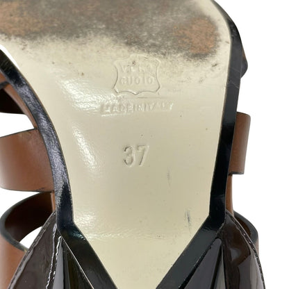 Loewe Short Boots 37 Brown Dark Open Toe Leather — view 7