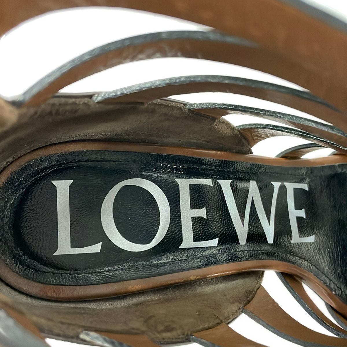 Loewe Short Boots 37 Brown Dark Open Toe Leather — view 6