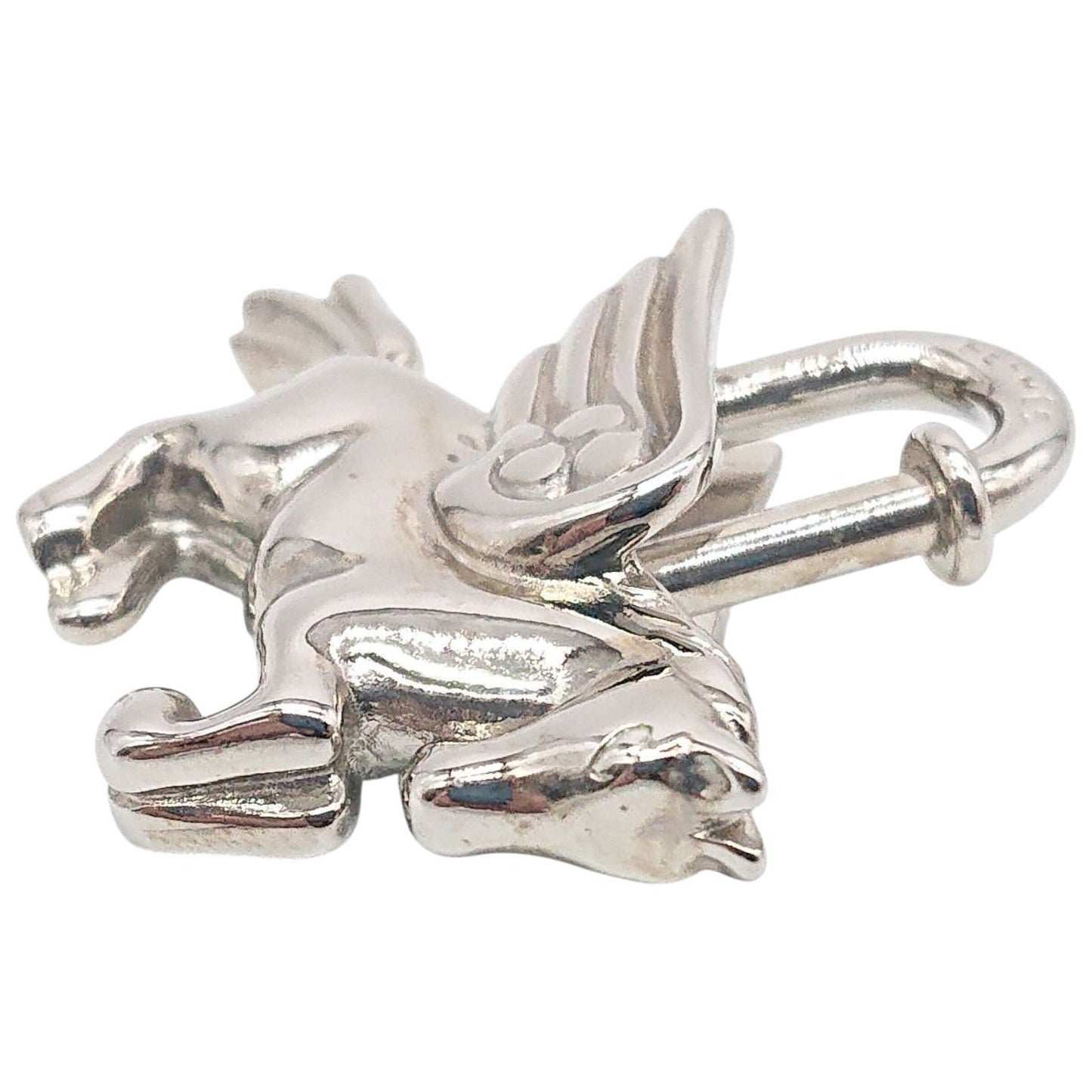 Hermes Cadena Pegasus Limited Bag Charm Vintage Horse Silver — view 3