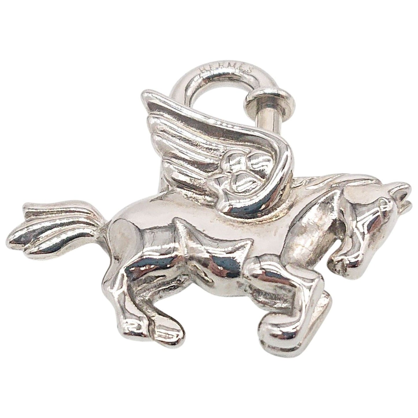 Hermes Cadena Pegasus Limited Bag Charm Vintage Horse Silver — view 2