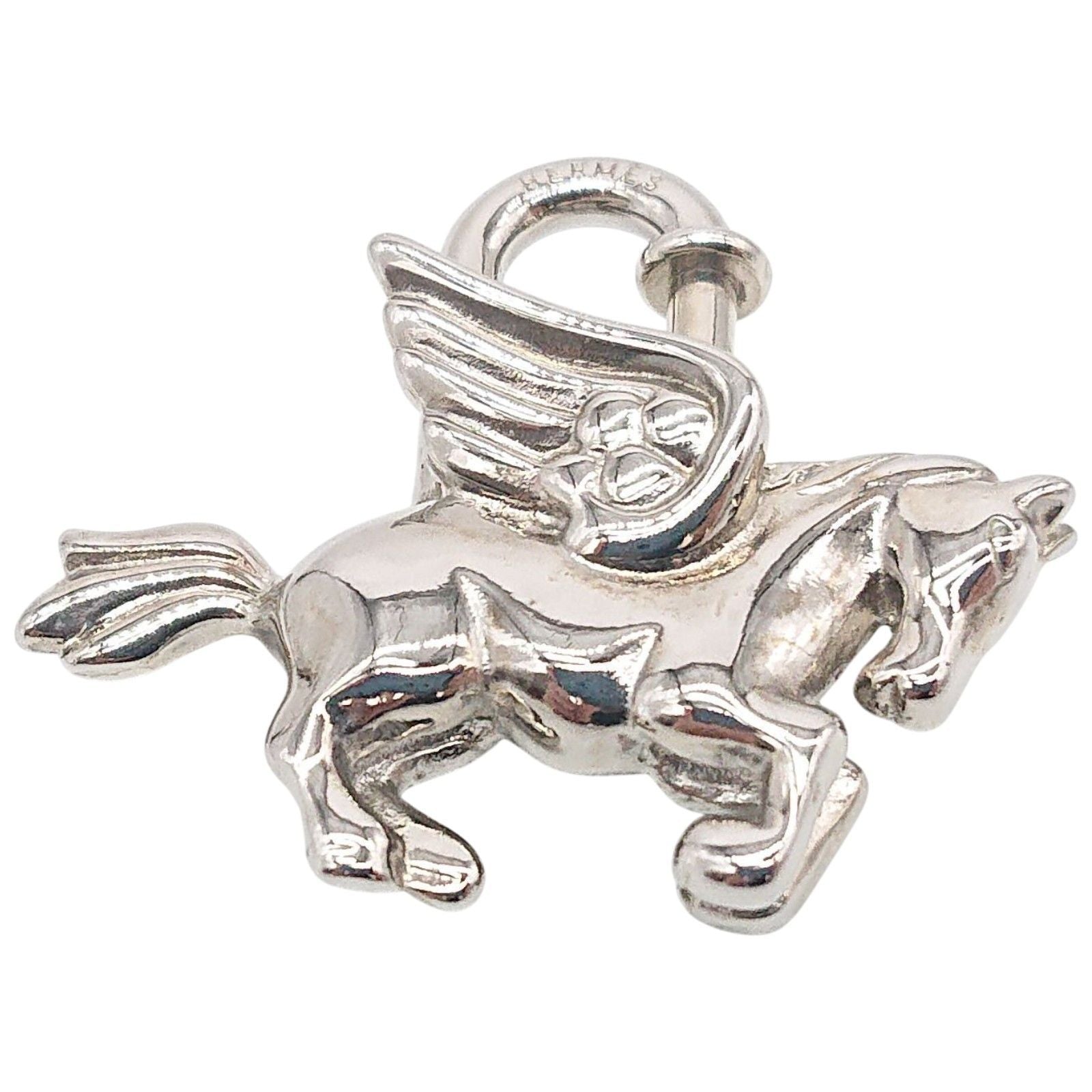 Hermes Cadena Pegasus Limited Bag Charm Vintage Horse Silver — view 2