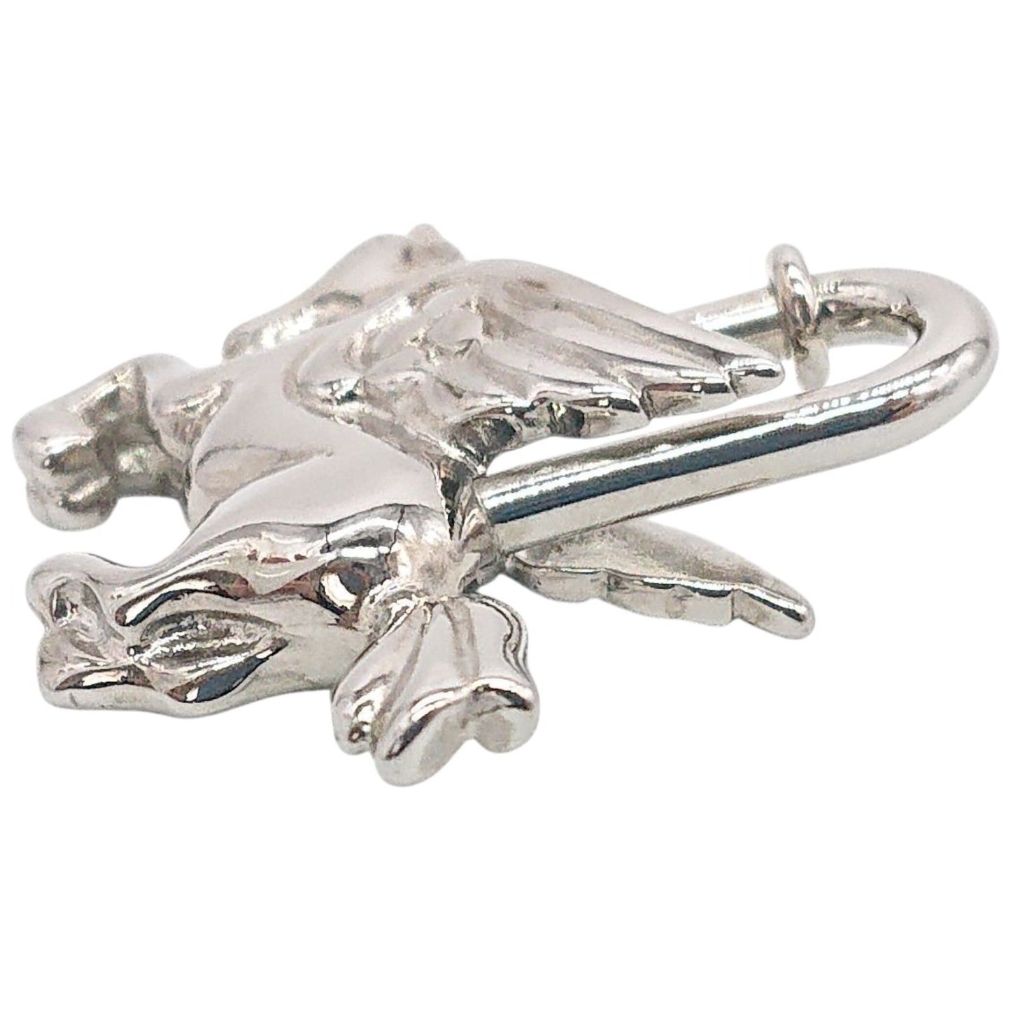 Hermes Cadena Pegasus Limited Bag Charm Vintage Horse Silver — view 9