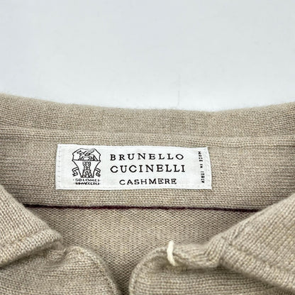 Brunello Cucinelli Brown Cashmere Henley Neck Polo Knit Sweater 48 — view 3