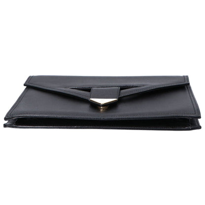 Saint Laurent Yves Vintage Logo Plate Leather Clutch — view 5