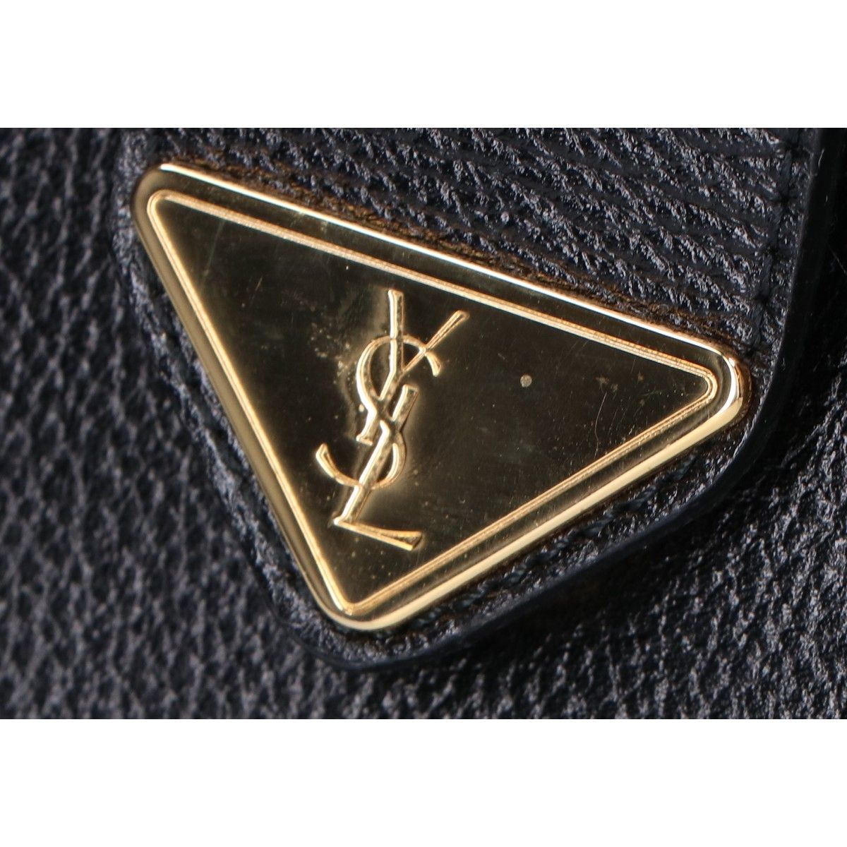 Saint Laurent Yves Vintage Logo Plate Leather Clutch — view 6