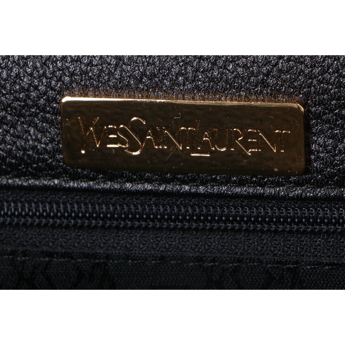 Saint Laurent Yves Vintage Logo Plate Leather Clutch — view 8