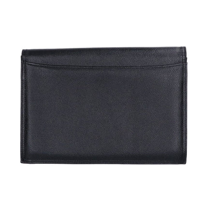 Saint Laurent Yves Vintage Logo Plate Leather Clutch — view 3