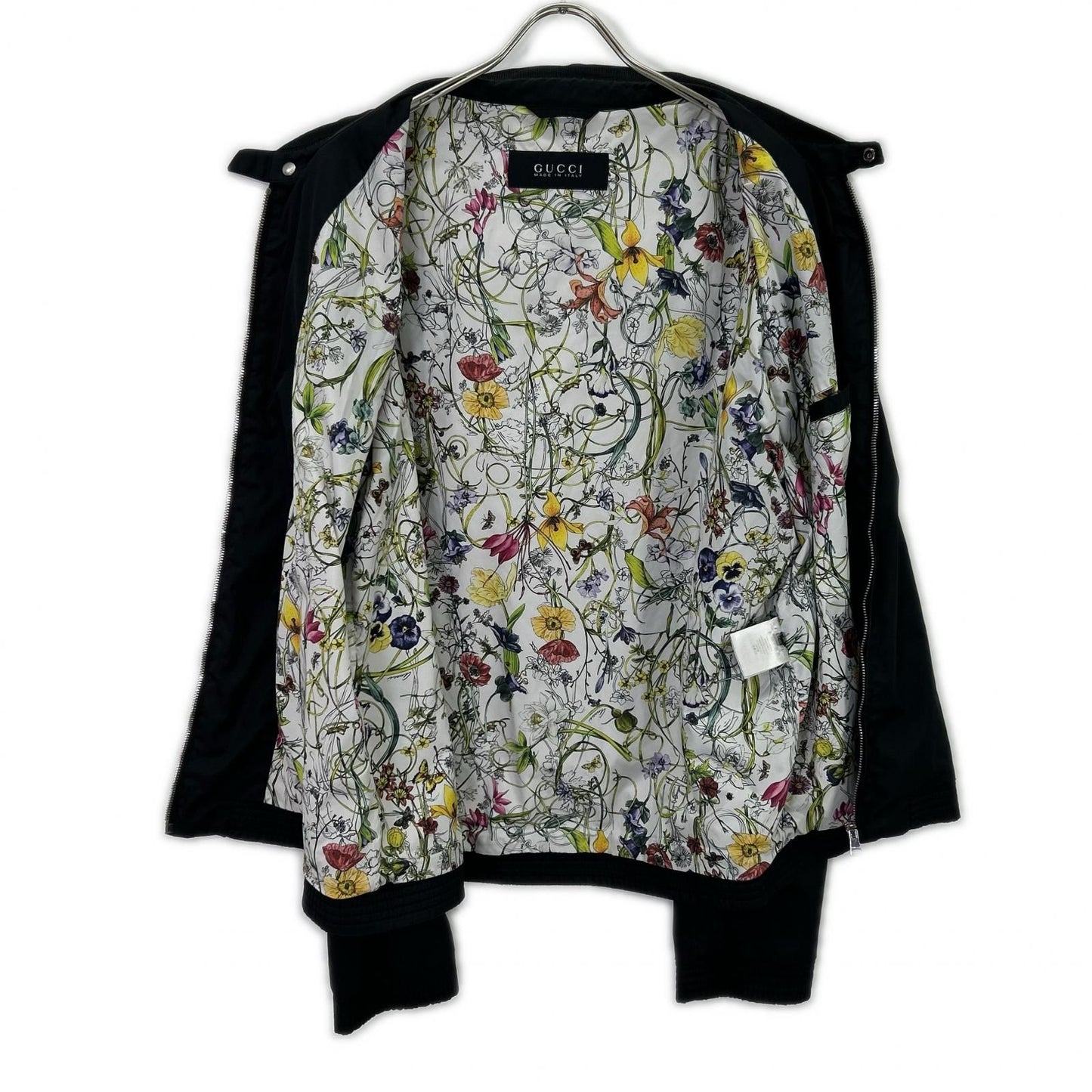 Gucci Black Full Lining Pattern Nylon Jacket 56 — view 3