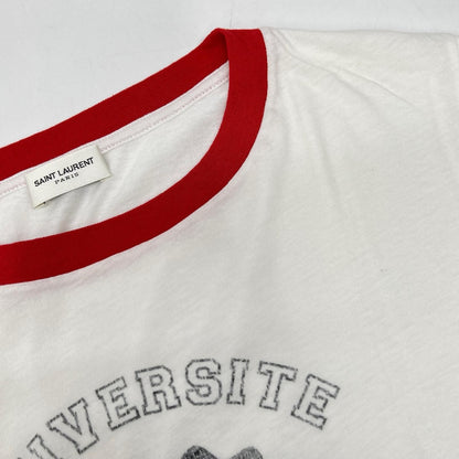 Saint Laurent Paris Hedi Slimane Era University Print Ringer T-Shirt — view 5