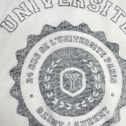 Saint Laurent Paris Hedi Slimane Era University Print Ringer T-Shirt — view 6