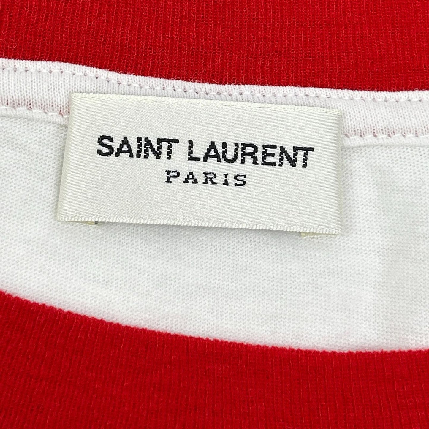 Saint Laurent Paris Hedi Slimane Era University Print Ringer T-Shirt — view 3