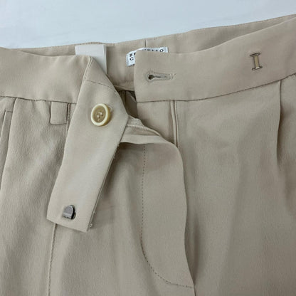 Brunello Cucinelli Ivory Silk Pants 42 — view 6