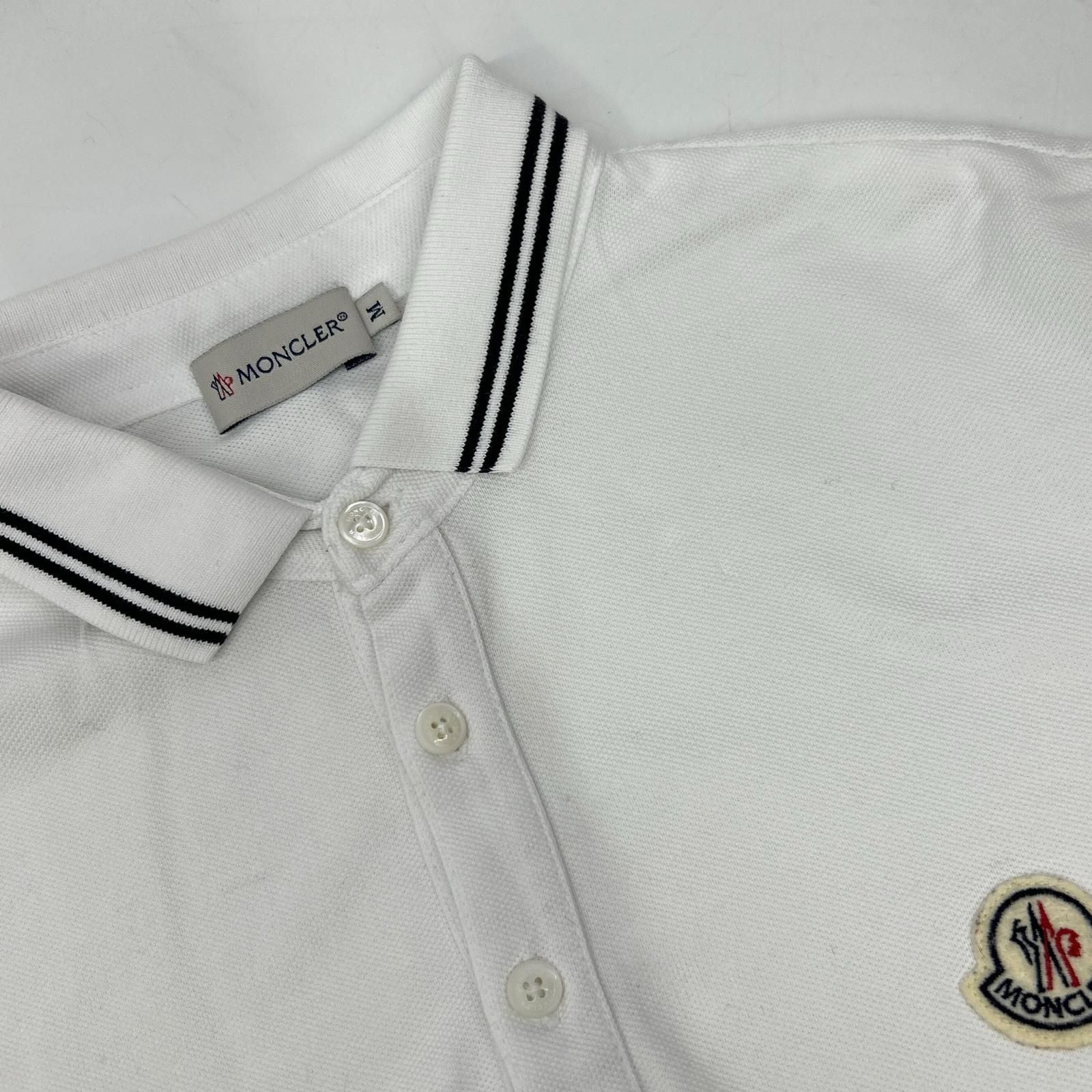 Moncler White Logo Short Sleeve Polo — view 8