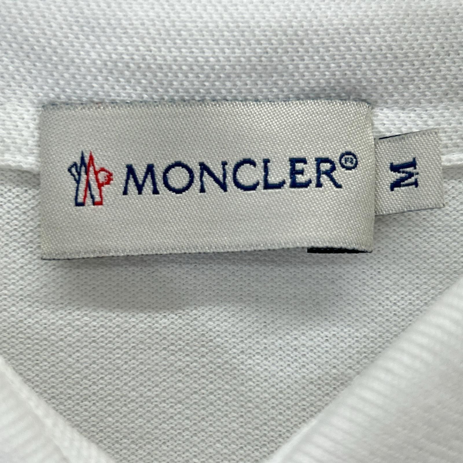 Moncler White Logo Short Sleeve Polo — view 3
