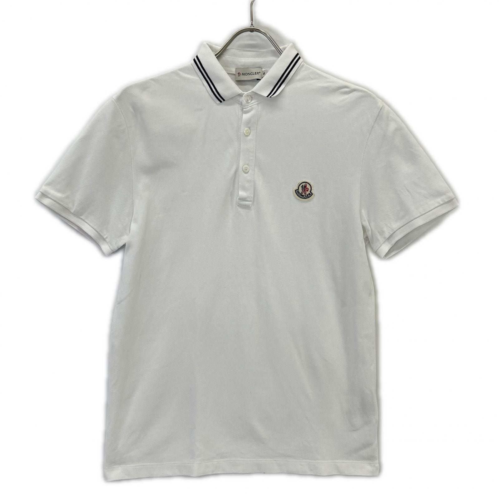 Moncler White Logo Short Sleeve Polo
