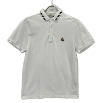 Moncler White Logo Short Sleeve Polo