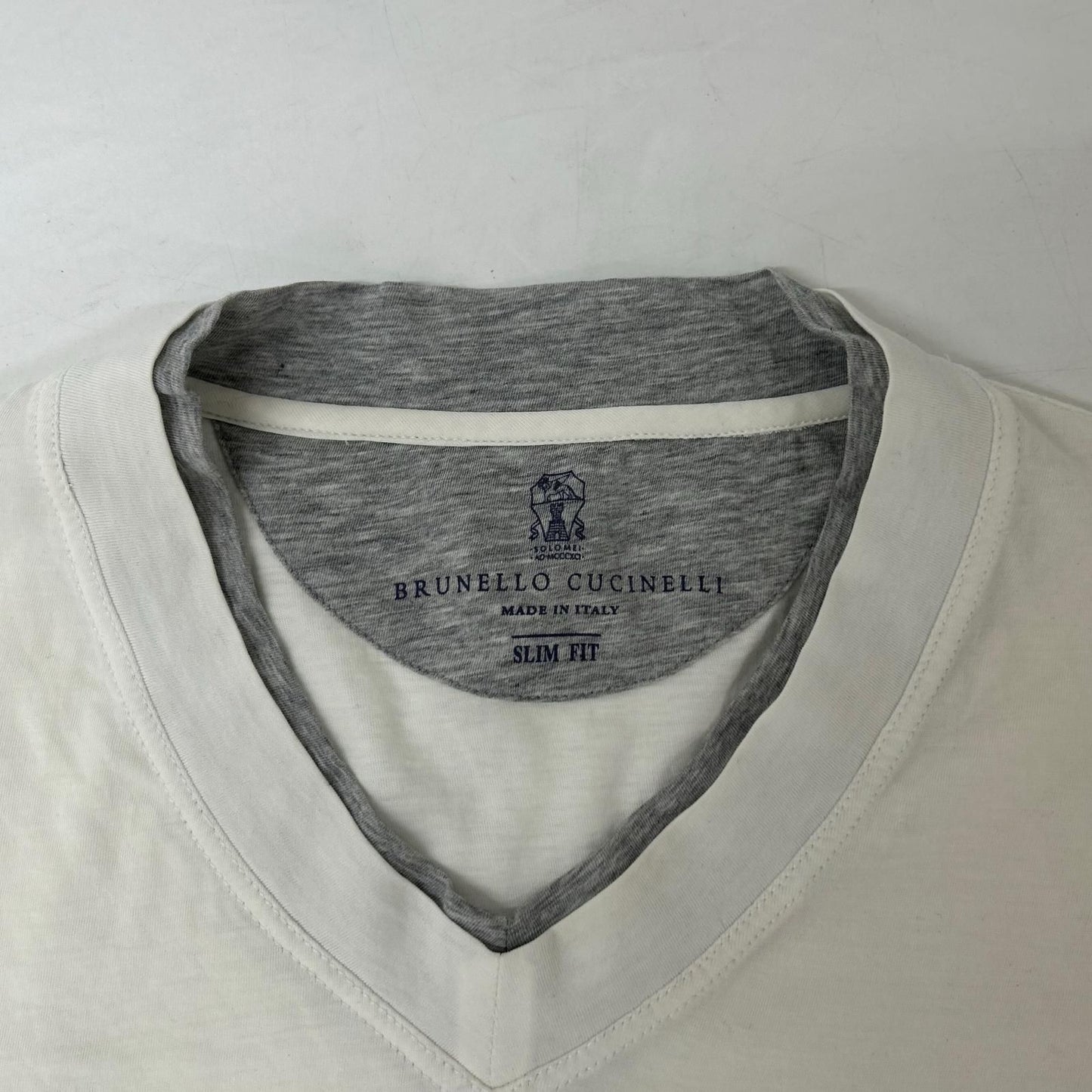 Brunello Cucinelli Ivory Slim Fit Cotton T-Shirt XS — view 3