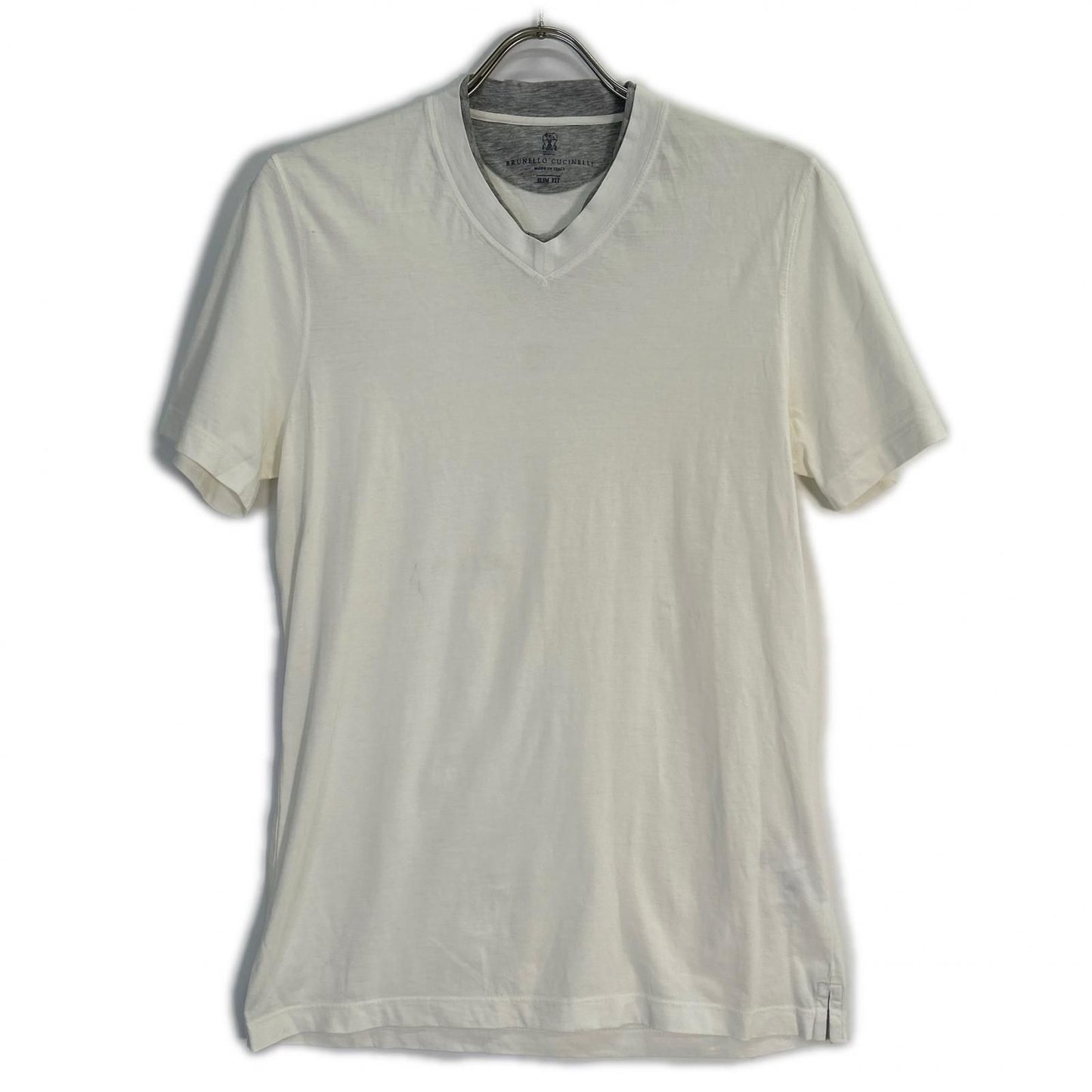 Brunello Cucinelli Ivory Slim Fit Cotton T-Shirt XS