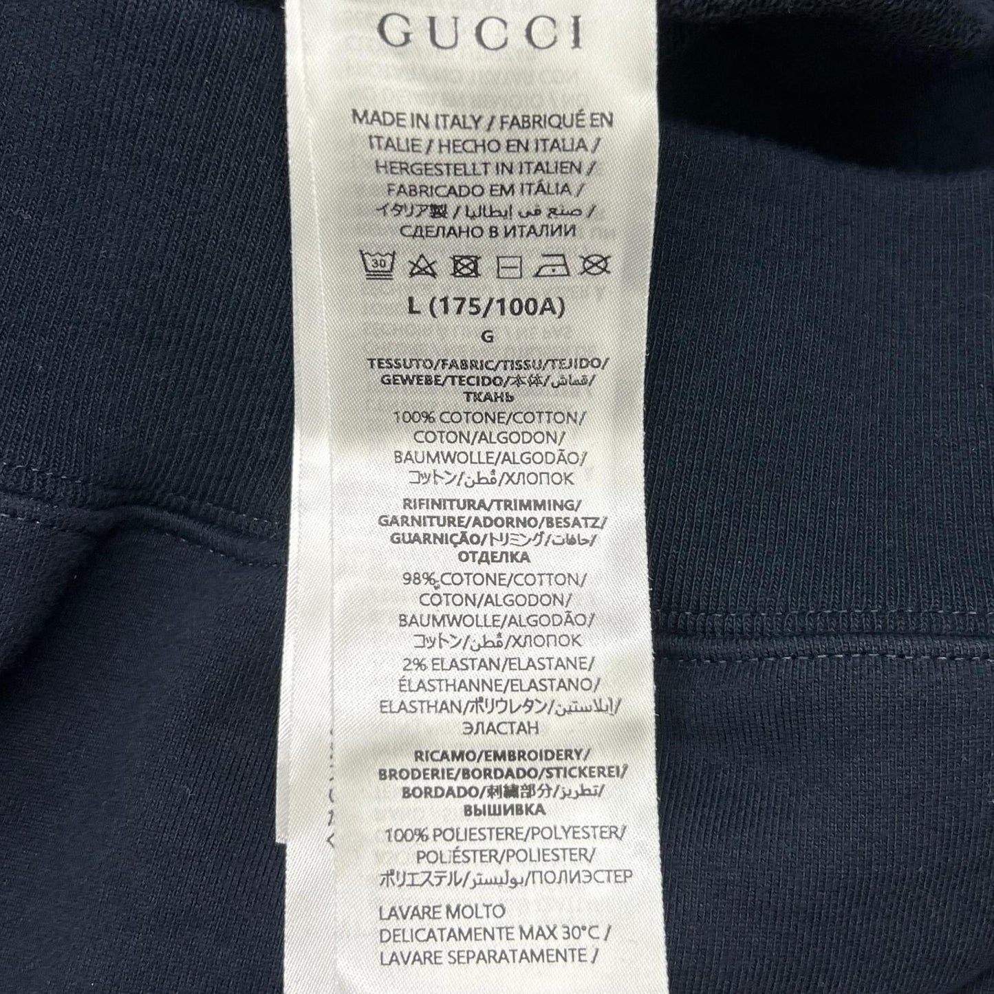 Gucci Navy Script Logo Sweatshirt Hoodie — view 4