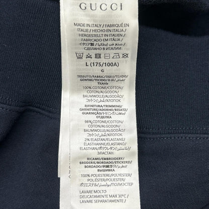 Gucci Navy Script Logo Sweatshirt Hoodie — view 4