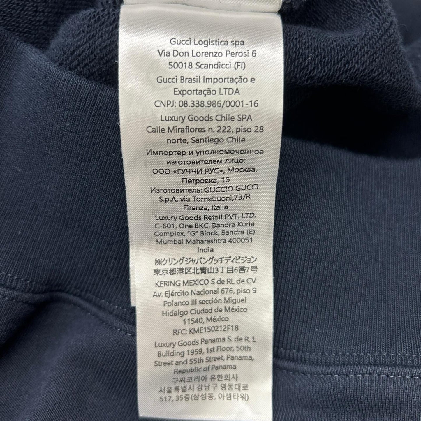 Gucci Navy Script Logo Sweatshirt Hoodie — view 6
