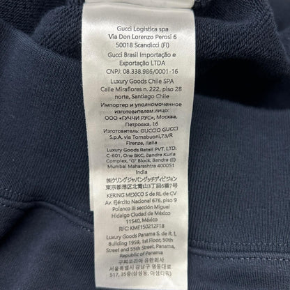 Gucci Navy Script Logo Sweatshirt Hoodie — view 6
