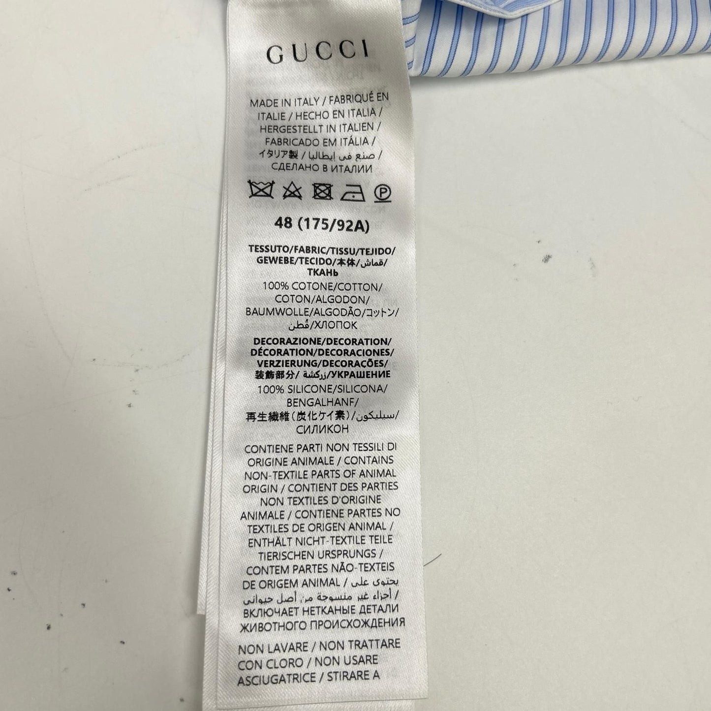 Gucci Blue Striped Long Sleeve Shirt 48 — view 5