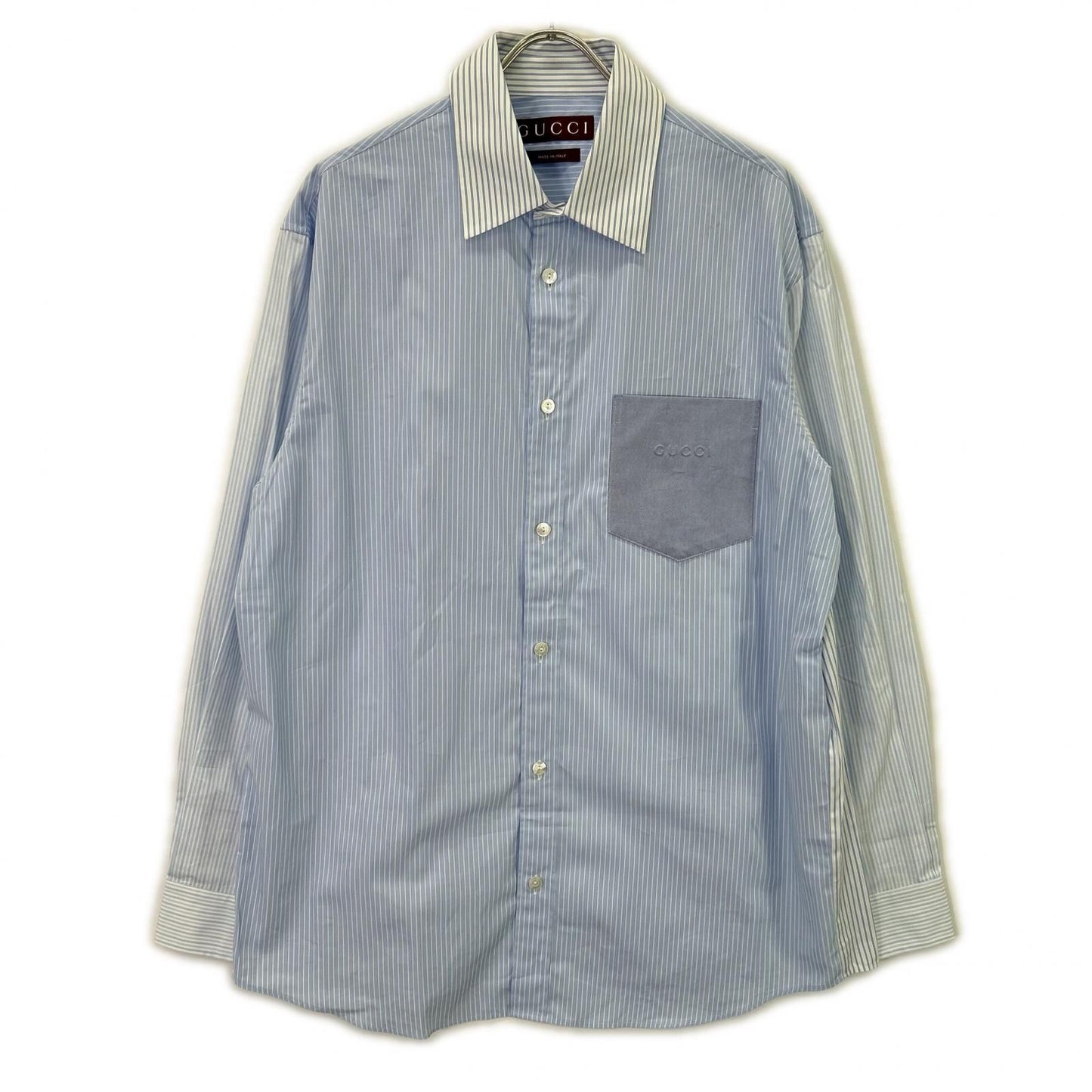Gucci Blue Striped Long Sleeve Shirt 48