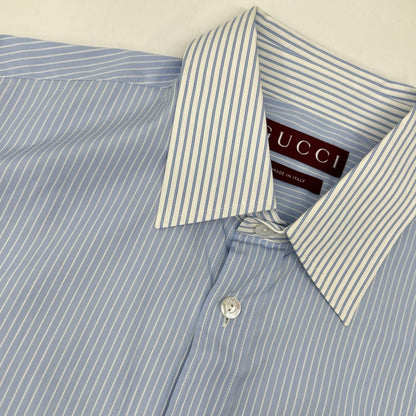 Gucci Blue Striped Long Sleeve Shirt 48 — view 8