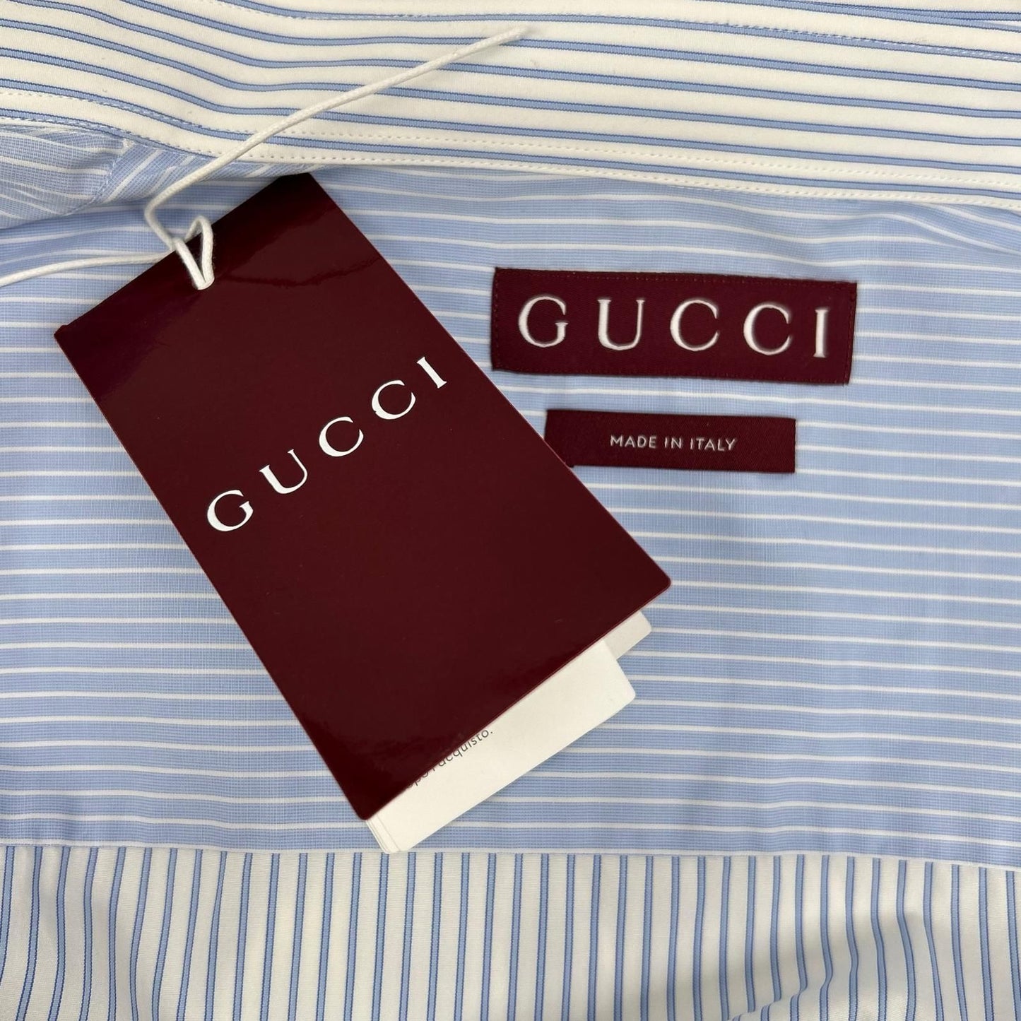 Gucci Blue Striped Long Sleeve Shirt 48 — view 4