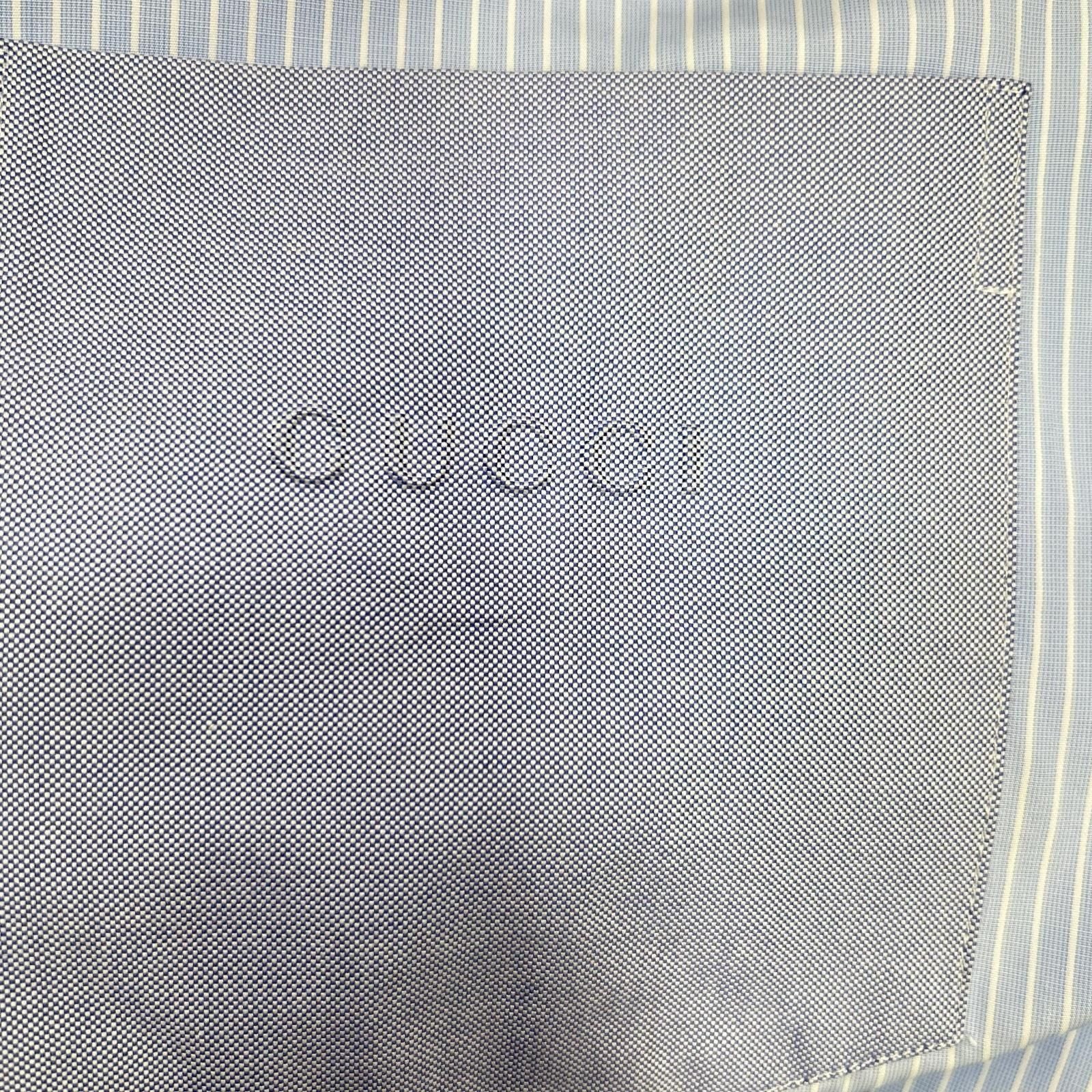 Gucci Blue Striped Long Sleeve Shirt 48 — view 9