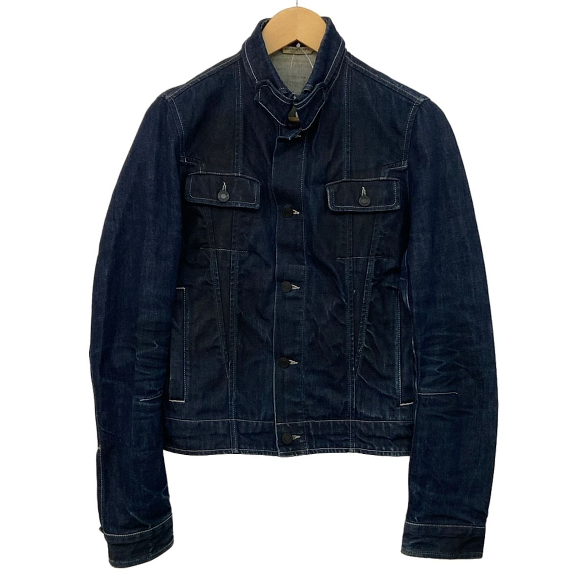 Bottega Veneta Gjansize DA Navy Long Sleeve Denim Damper Zigzag Spring Fall