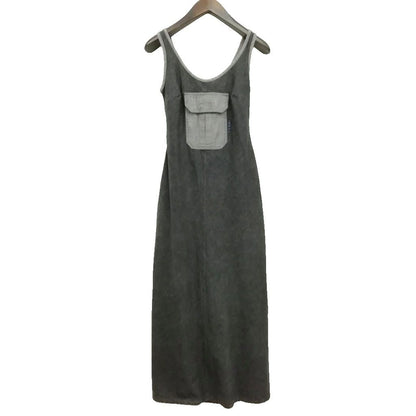 Fendi Vintage Denim Maxi Long Dress Tight 40 Black