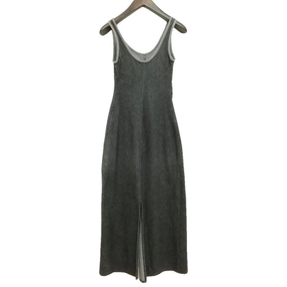 Fendi Vintage Denim Maxi Long Dress Tight 40 Black — view 4
