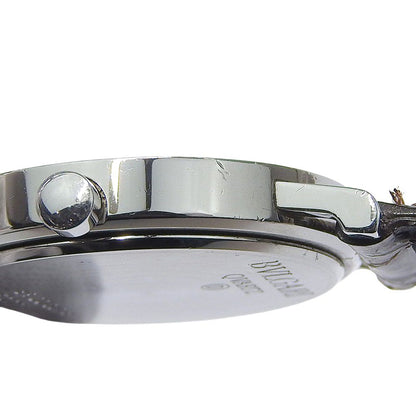 Bvlgari Stainless Steel Leather Quartz Analog Display Black Dial Watch — view 8