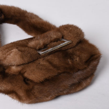 Fendi Bag Fur Leather Brown Silver — view 6