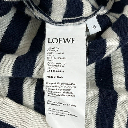 Loewe Long Sleeve Sweater XS Su Ivory DA Navy Multi Curl Neck Bow DA Embroidery — view 4