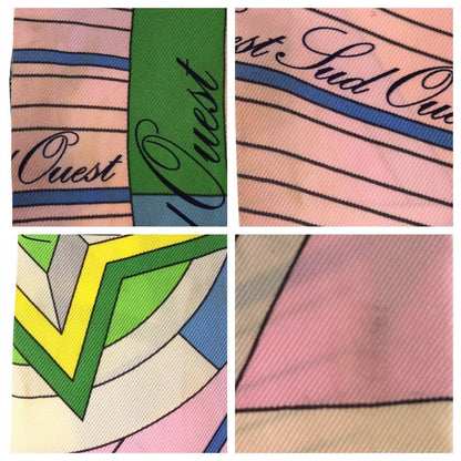 Hermes Twilly Green Pink Yellow Silk Scarf Ribbon — view 6