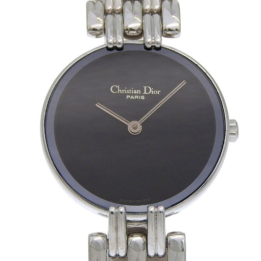 Dior Bakira Stainless Steel Silver Quartz Analog Display Black Dial Watch